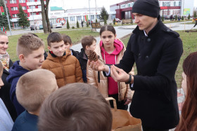 В рамках волонтерского проекта октябричанин Александр Нестерович высадил вместе со школьниками саженцы редких и ценных пород деревьев